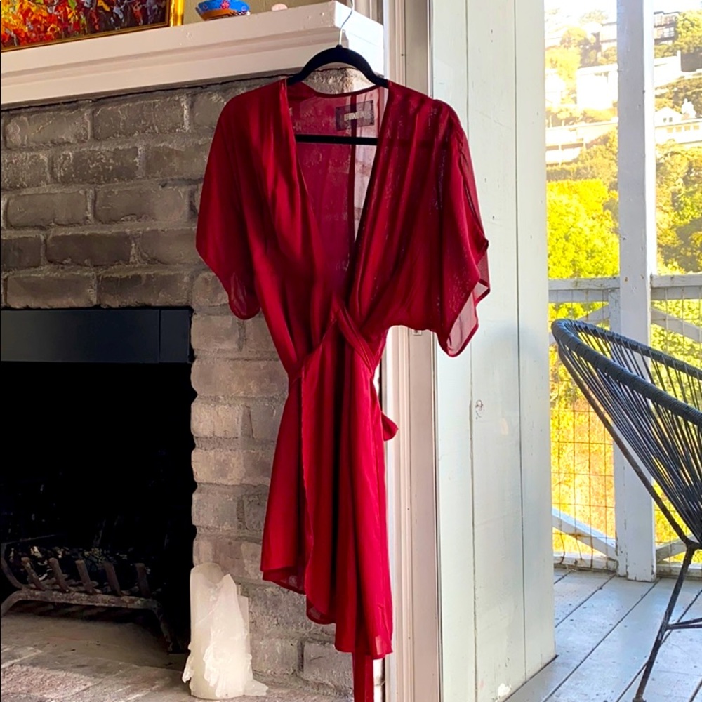 Reformation Red Wrap Dress